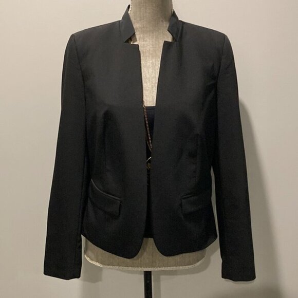 Rebecca Taylor Black Blazer Open Wool Tailored Size 8​​​ - Picture 14 of 16